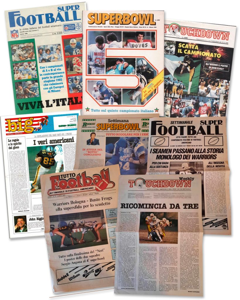 Alcune riviste e giornali sul football presenti on Italia negli anni '80